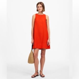 Madewell Dress S 100% Linen Red